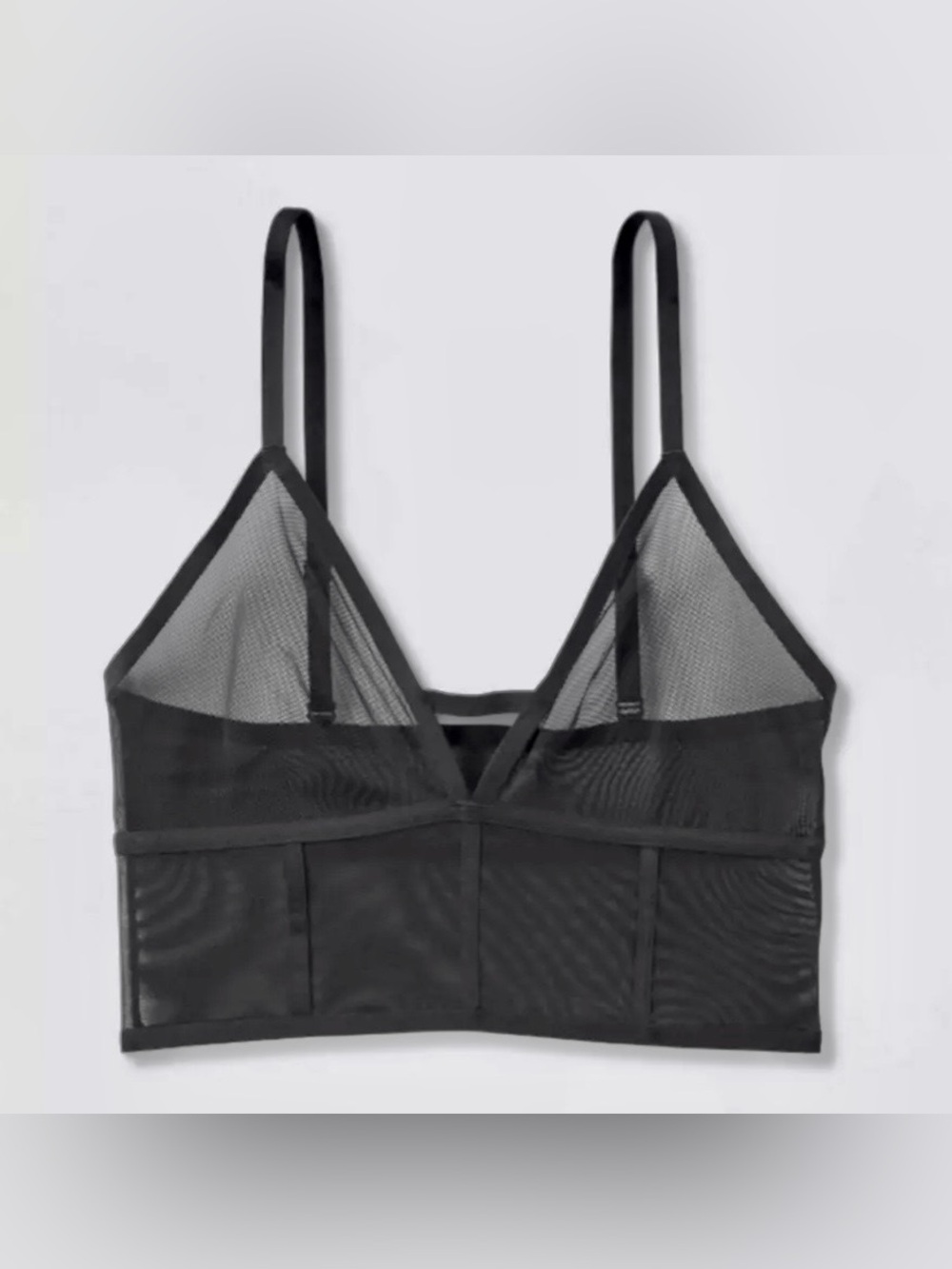 Auden Sheer Mesh Longline Bralette - Black